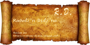 Radván Diána névjegykártya