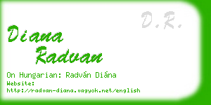 diana radvan business card