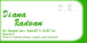 diana radvan business card